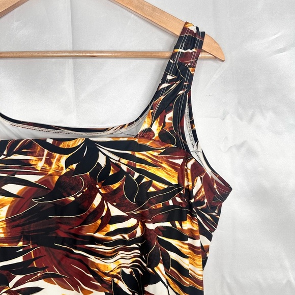 Beach Belle Safari Print Tie on Side Built in Bra Tankini Size 18 - Picture 3 of 9